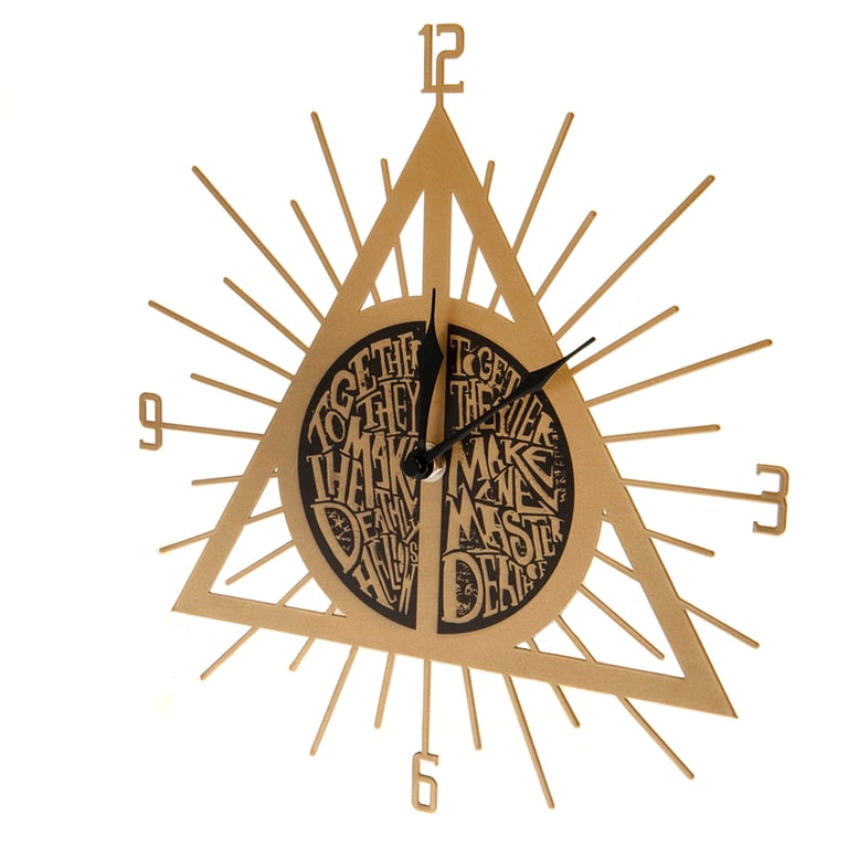 Harry Potter Deathly Hallows Premium Metal Wall Clock - Modern Quartz Movement