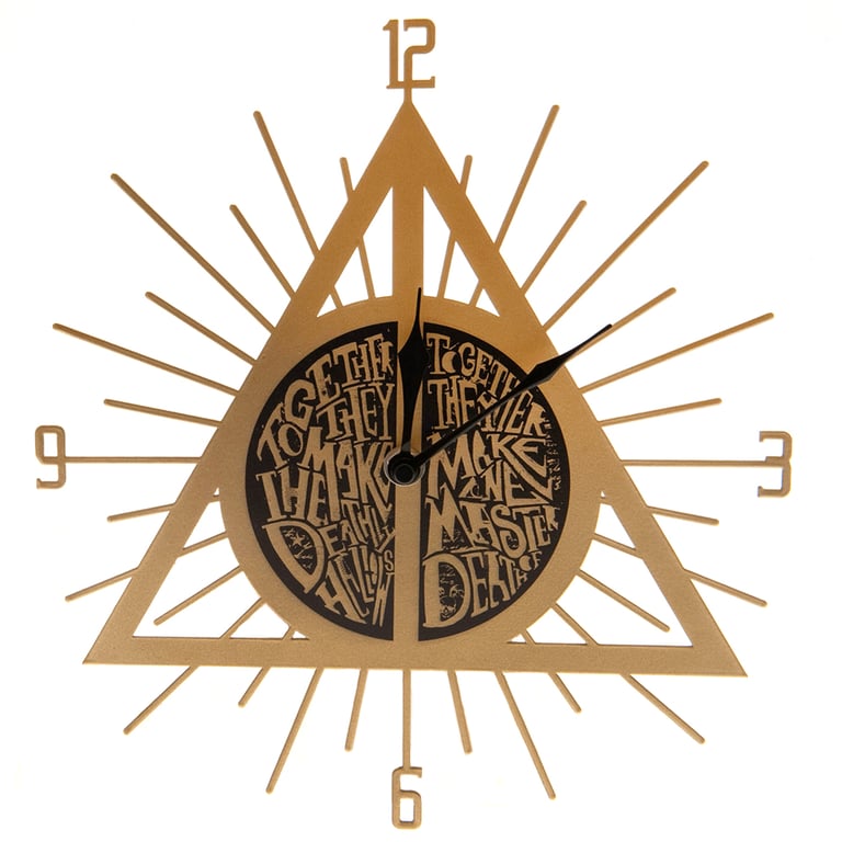 Harry Potter Deathly Hallows Premium Metal Wall Clock - Modern Quartz Movement
