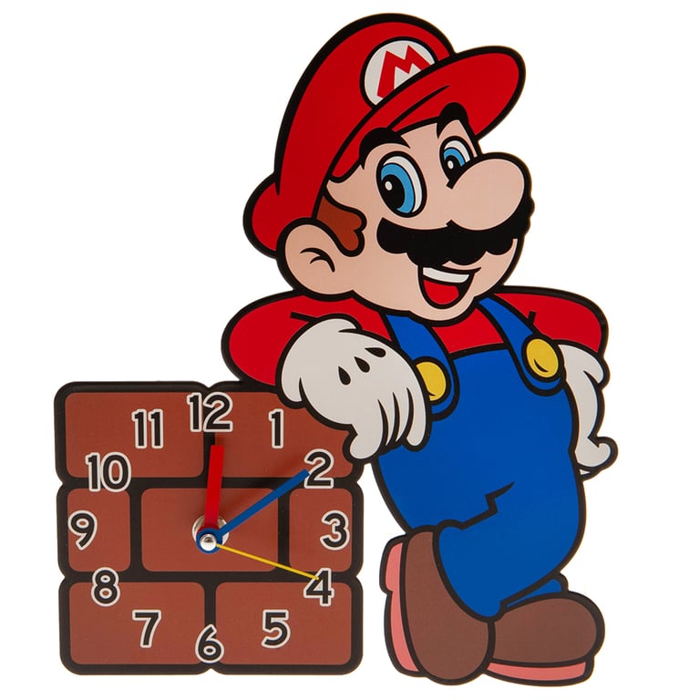 Super Mario Premium Metal Wall Clock - Modern Quartz Movement, Battery Powered Home Decor Timepiece