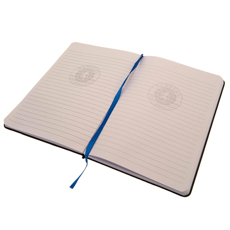 Rangers FC A5 Notebook - Premium Faux Leather Design with Ruled Pages and Enamel Club Crest Closure