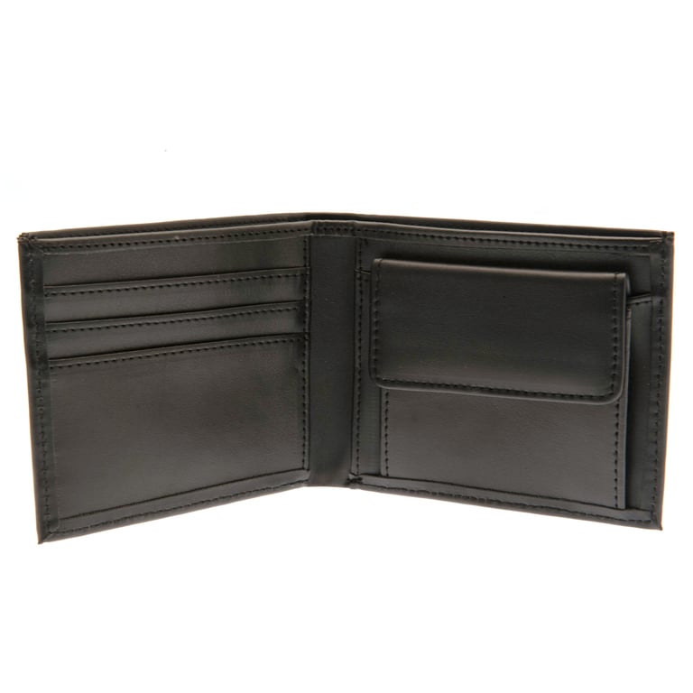 Rangers FC Debossed Black PU Wallet - 3 Card Slots, Change Pocket & Note Pockets