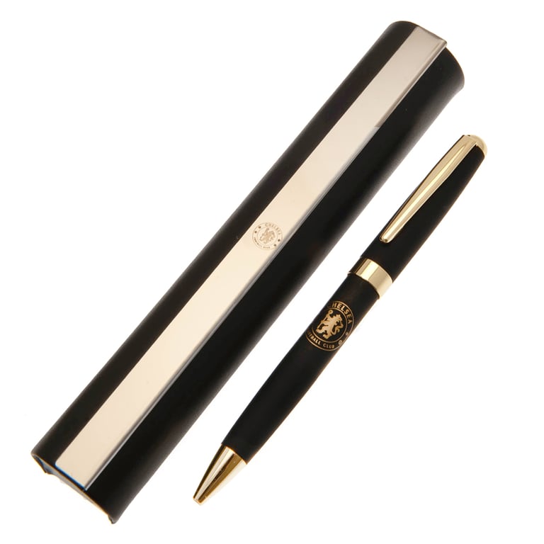 Chelsea FC Executive Metal Ballpoint Pen with Gold Crest and Magnetic Case