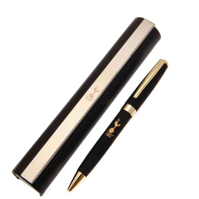 Tottenham Hotspur FC Executive Pen & Roll Case - Matte Black Finish with Gold Detail and Magnetic Closure
