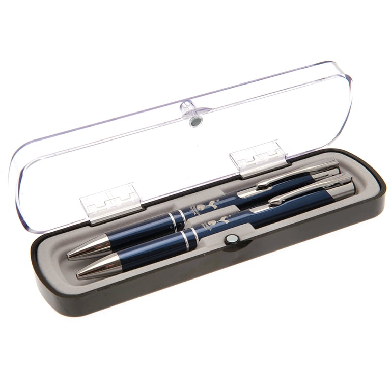 Tottenham Hotspur FC Executive Navy Pen & Pencil Gift Set with Silver Crest Display Case