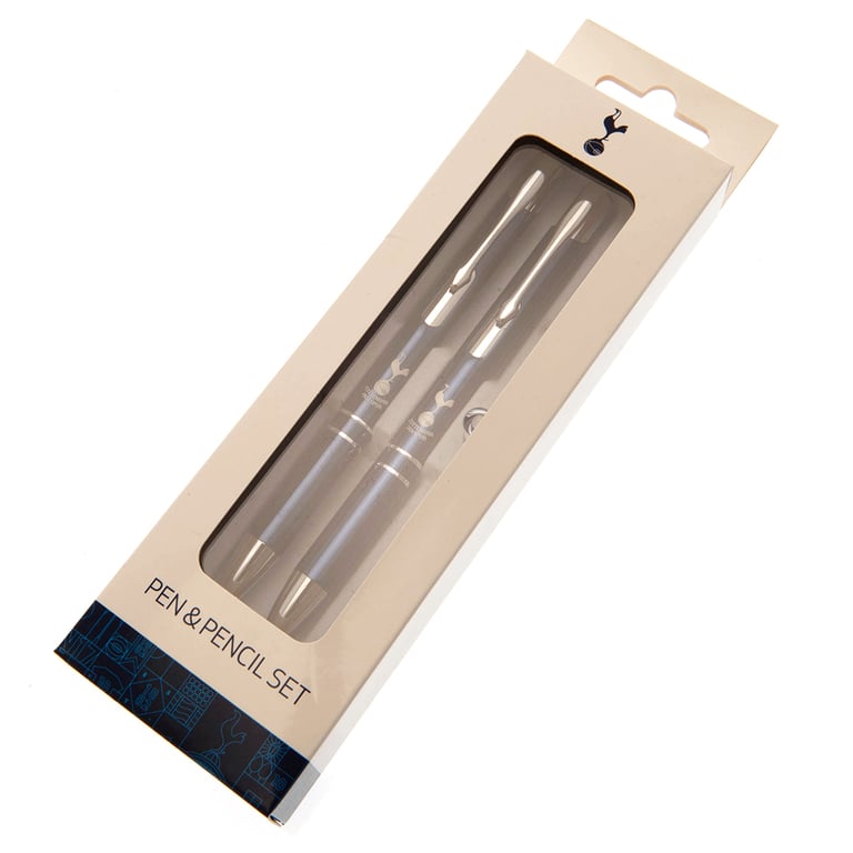 Tottenham Hotspur FC Executive Navy Pen & Pencil Gift Set with Silver Crest Display Case