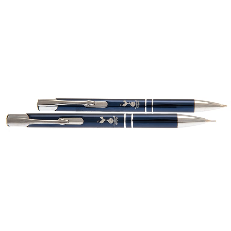 Tottenham Hotspur FC Executive Navy Pen & Pencil Gift Set with Silver Crest Display Case