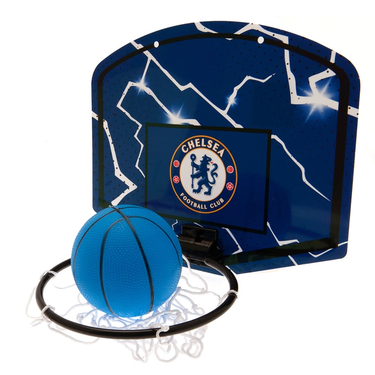 Chelsea FC Mini Basketball Set - Easy Assemble Backyard Hoop for Kids Aged 3