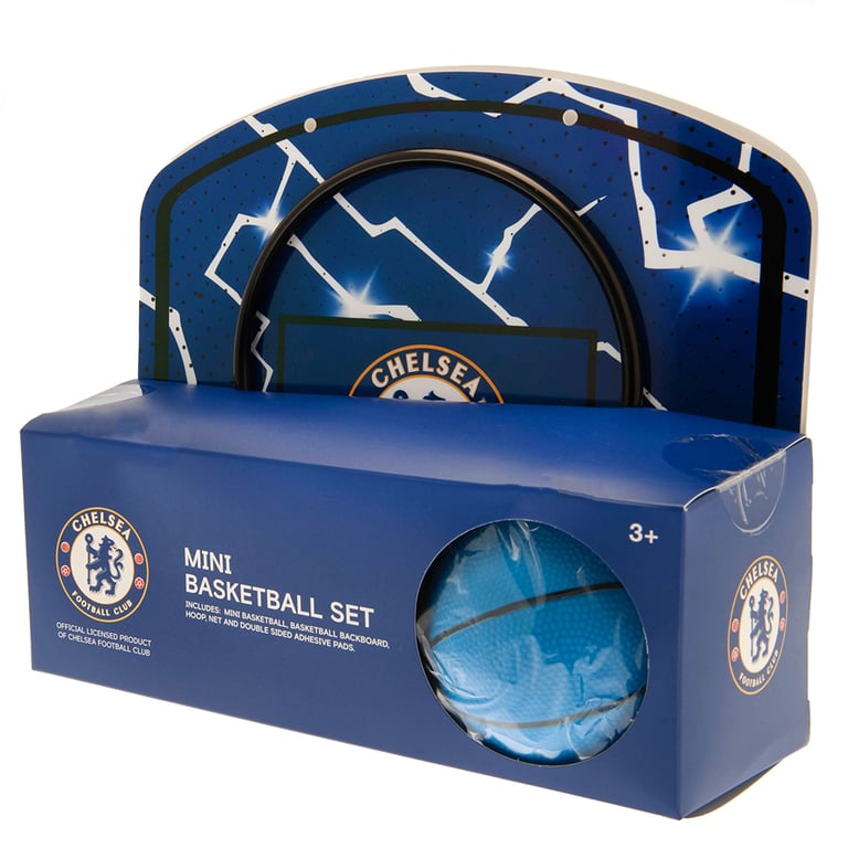 Chelsea FC Mini Basketball Set - Easy Assemble Backyard Hoop for Kids Aged 3
