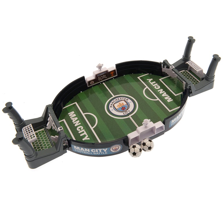 Manchester City FC Mini Football Game - 2 Player Table Top Fun with Sliding Score Indicator