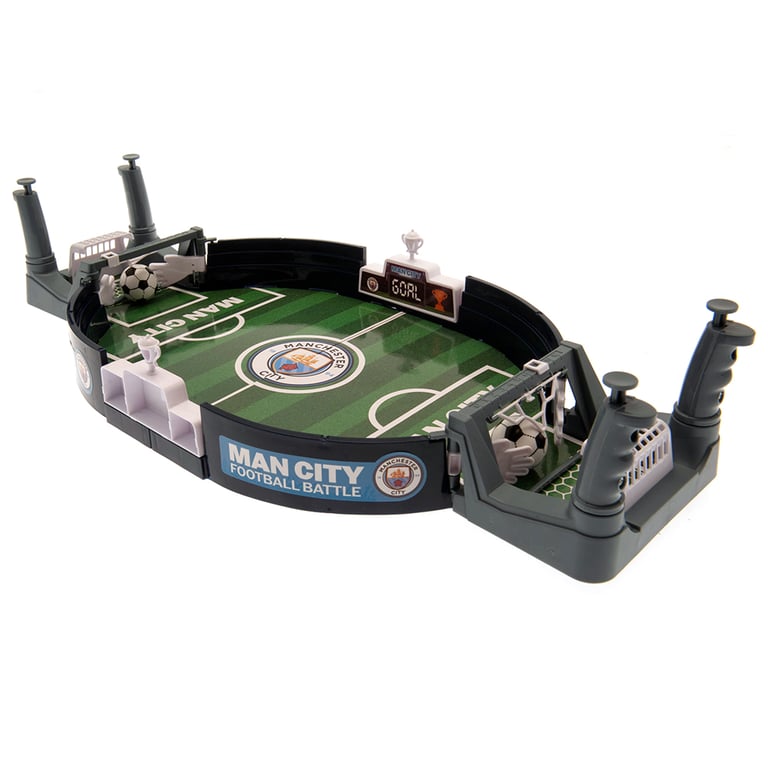 Manchester City FC Mini Football Game - 2 Player Table Top Fun with Sliding Score Indicator