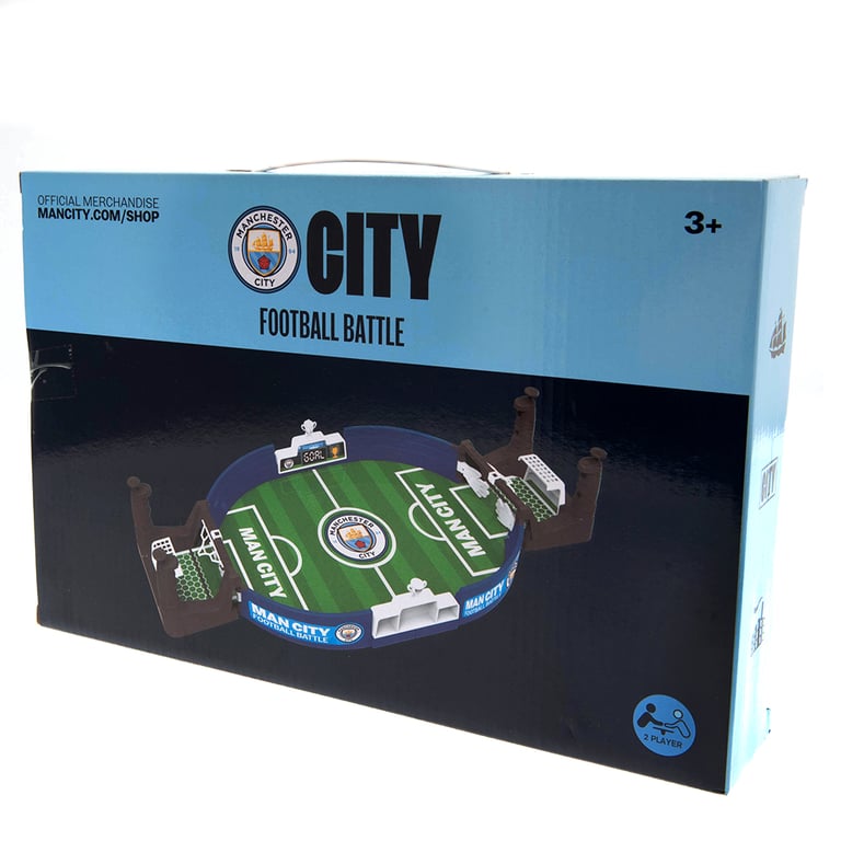Manchester City FC Mini Football Game - 2 Player Table Top Fun with Sliding Score Indicator