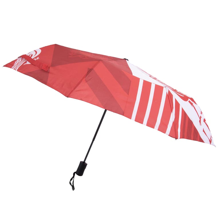 Liverpool FC Red & White Umbrella - Compact LFC Branded Design with Protective Sleeve