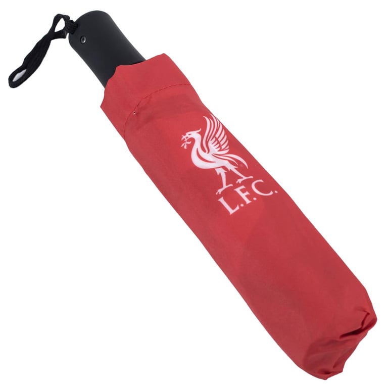 Liverpool FC Red & White Umbrella - Compact LFC Branded Design with Protective Sleeve