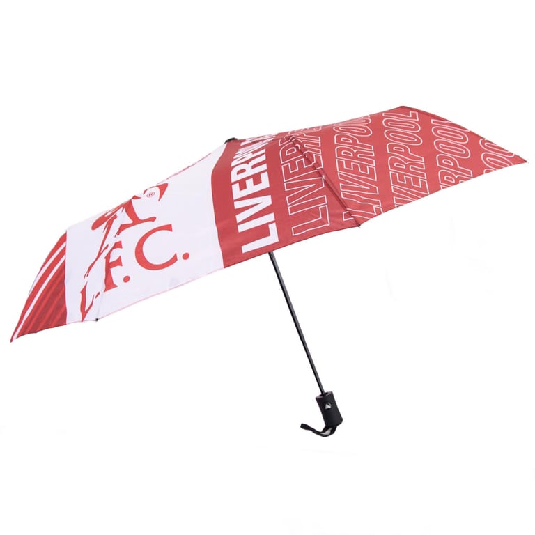 Liverpool FC Red & White Umbrella - Compact LFC Branded Design with Protective Sleeve