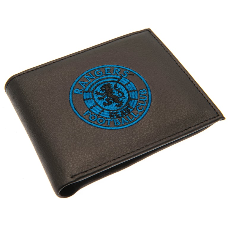 Rangers FC Embroidered Black PU Wallet - 3 Card Slots & Note Pockets