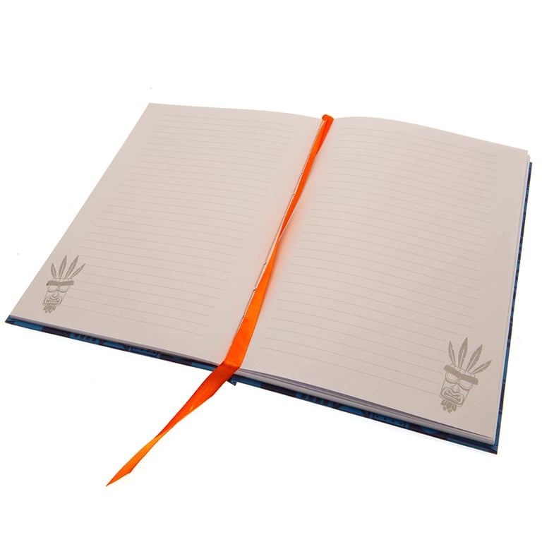 Crash Bandicoot Premium A5 Lined Notebook - Blue Hardback Cover with Bookmark and Coco Design