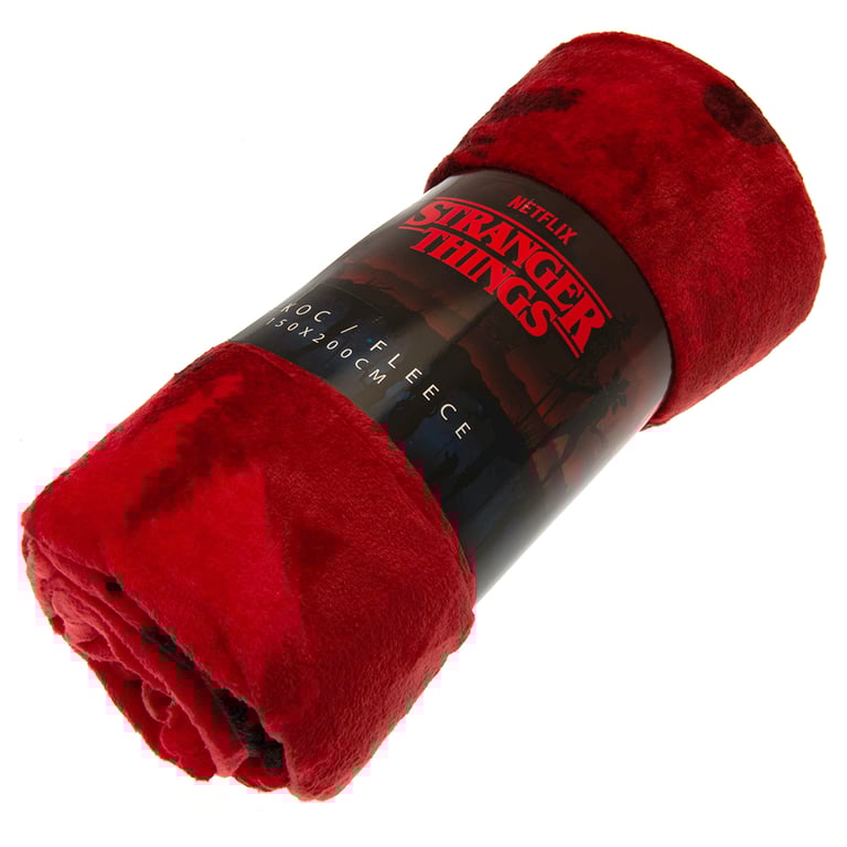 Stranger Things Upside Down Premium XL Coral Fleece TV Watching Blanket - Luxury Soft and Cozy for Home