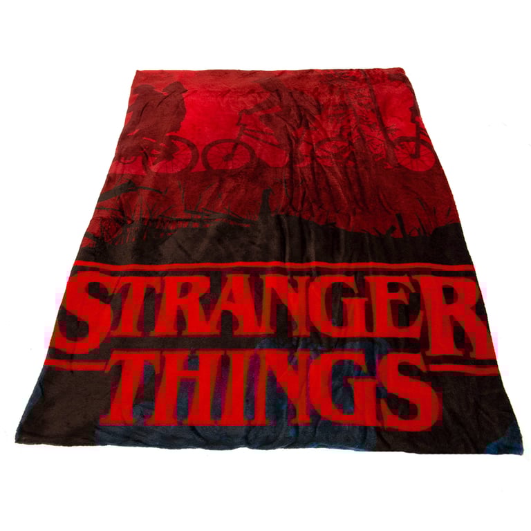 Stranger Things Upside Down Premium XL Coral Fleece TV Watching Blanket - Luxury Soft and Cozy for Home