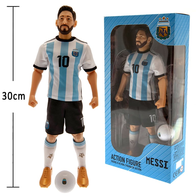 Argentina 30cm Lionel Messi Detailed Action Figure with Argentina Team Kit & Ball