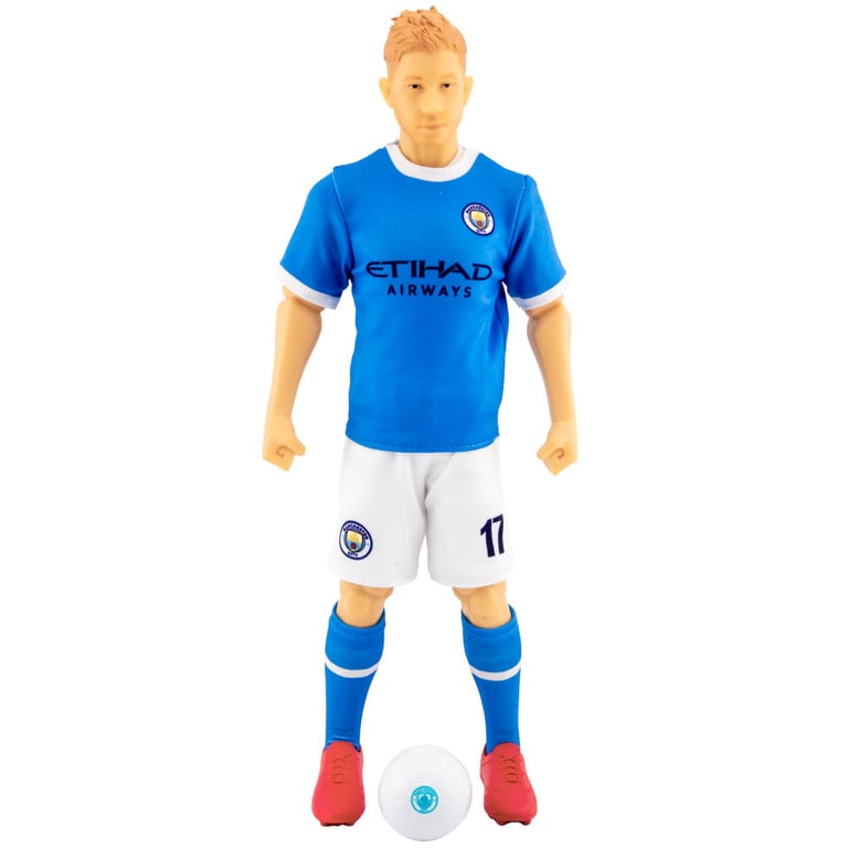 Manchester City FC De Bruyne 6-Point Articulation Action Figure with Team Kit and Number 17
