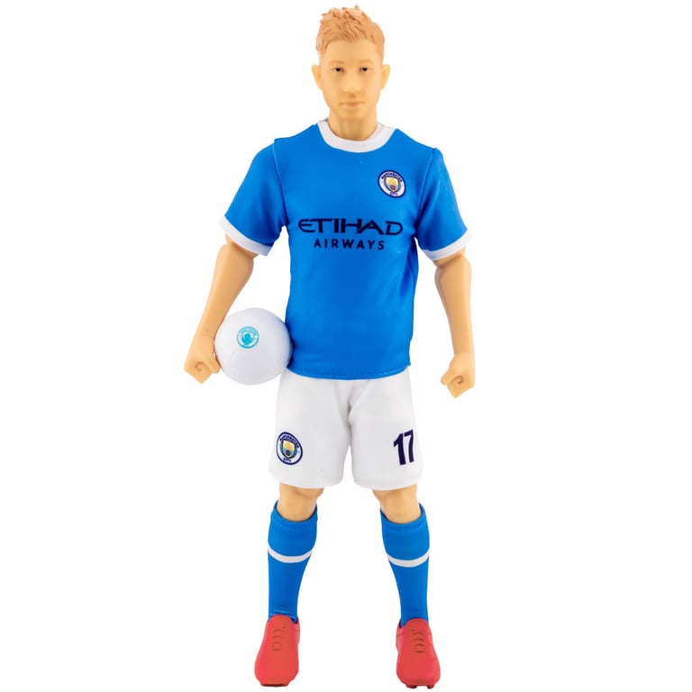 Manchester City FC De Bruyne 6-Point Articulation Action Figure with Team Kit and Number 17
