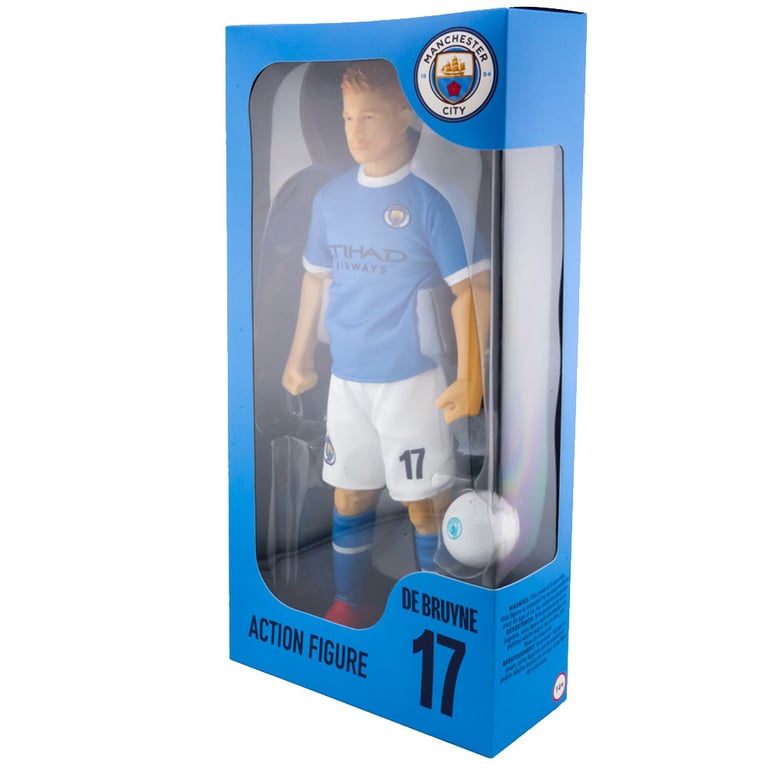 Manchester City FC De Bruyne 6-Point Articulation Action Figure with Team Kit and Number 17