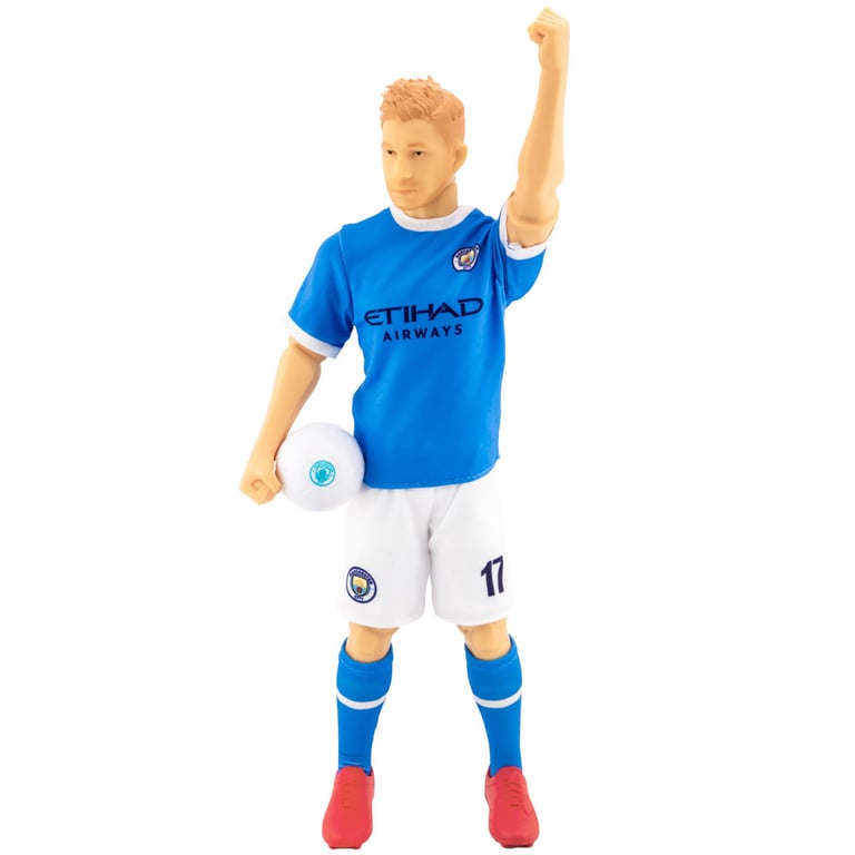 Manchester City FC De Bruyne 6-Point Articulation Action Figure with Team Kit and Number 17