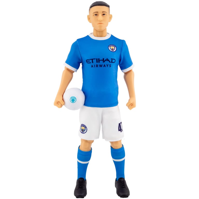 Manchester City FC Foden Action Figure - 6 Point Articulation with City Team Kit and Number 47
