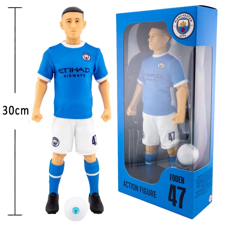 Manchester City FC Foden Action Figure - 6 Point Articulation with City Team Kit and Number 47