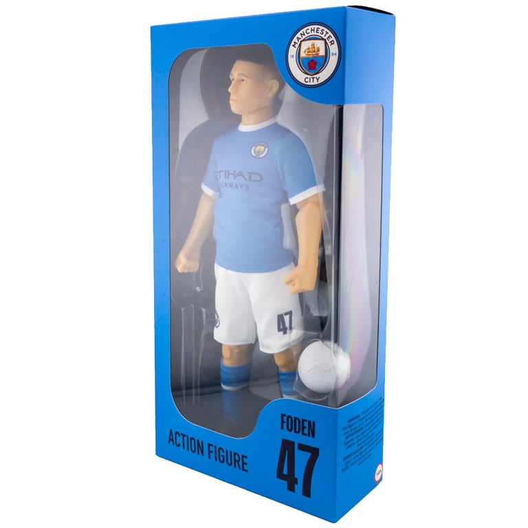 Manchester City FC Foden Action Figure - 6 Point Articulation with City Team Kit and Number 47