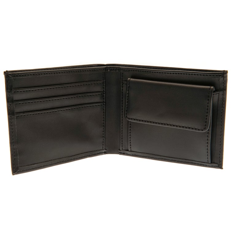Aston Villa FC Debossed Black PU Wallet - 3 Card Slots & Secure Change Pocket