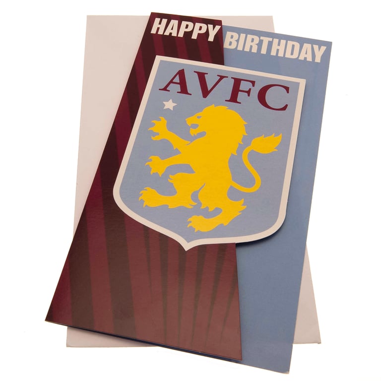 Aston Villa FC Crest Colourful Fold Out Birthday Card
