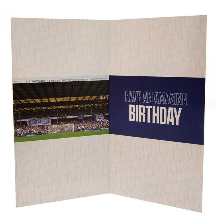Everton FC Personalised Birthday Card - Customisable Blue & White Fold Out Greeting Card