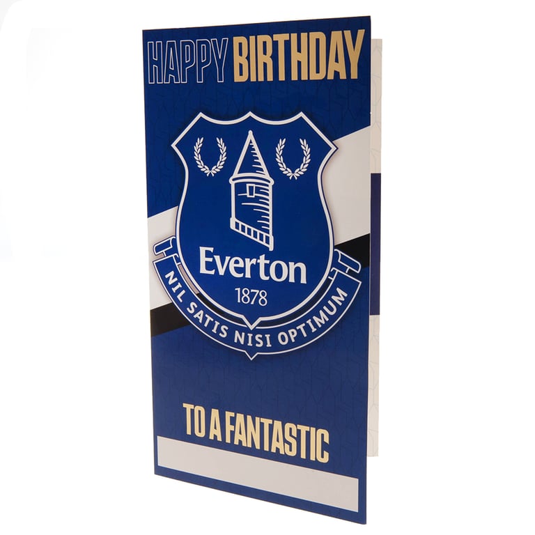 Everton FC Personalised Birthday Card - Customisable Blue & White Fold Out Greeting Card