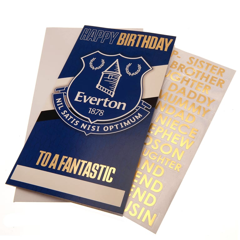 Everton FC Personalised Birthday Card - Customisable Blue & White Fold Out Greeting Card