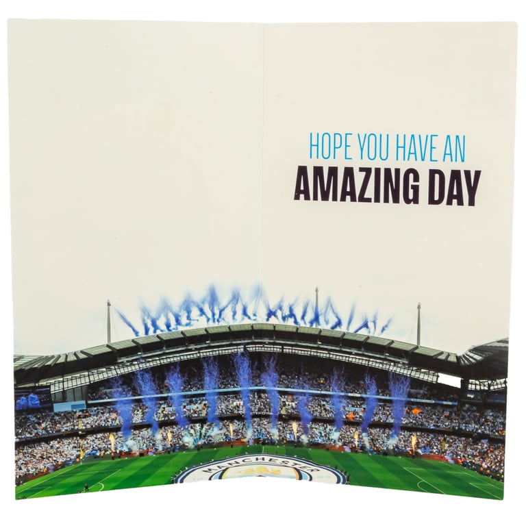 Manchester City FC Personalised Birthday Card - Customisable with Man City Crest and Family Relation Stickers