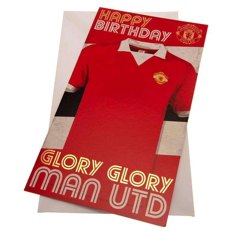 Manchester United FC Retro Design Birthday Card - Man Utd Fan Gift Idea