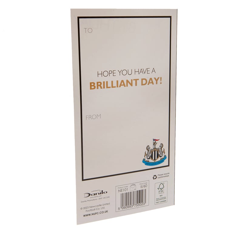 Newcastle United FC Crest Birthday Card - Official Team Crest Design