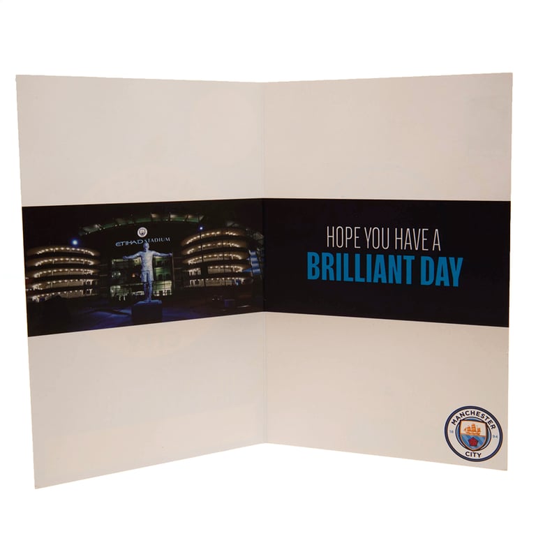Manchester City FC Personalised Birthday Card With Gold Stickers