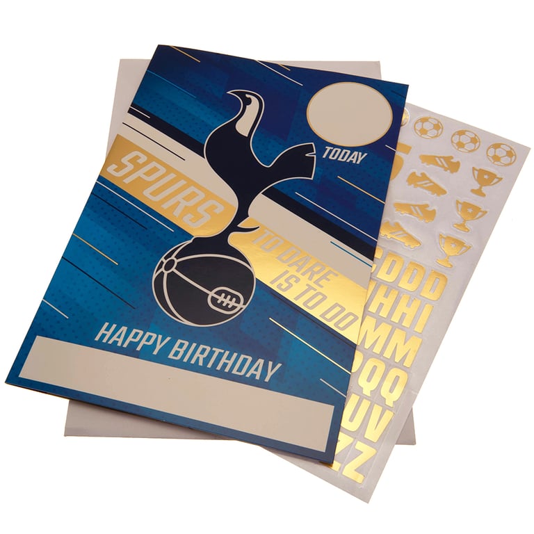 Tottenham Hotspur FC Personalised Birthday Card with Gold Stickers
