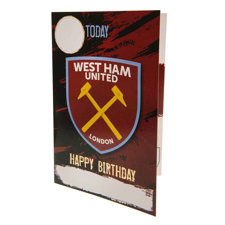West Ham United FC Personalised Birthday Card with Claret and Blue Stickers
