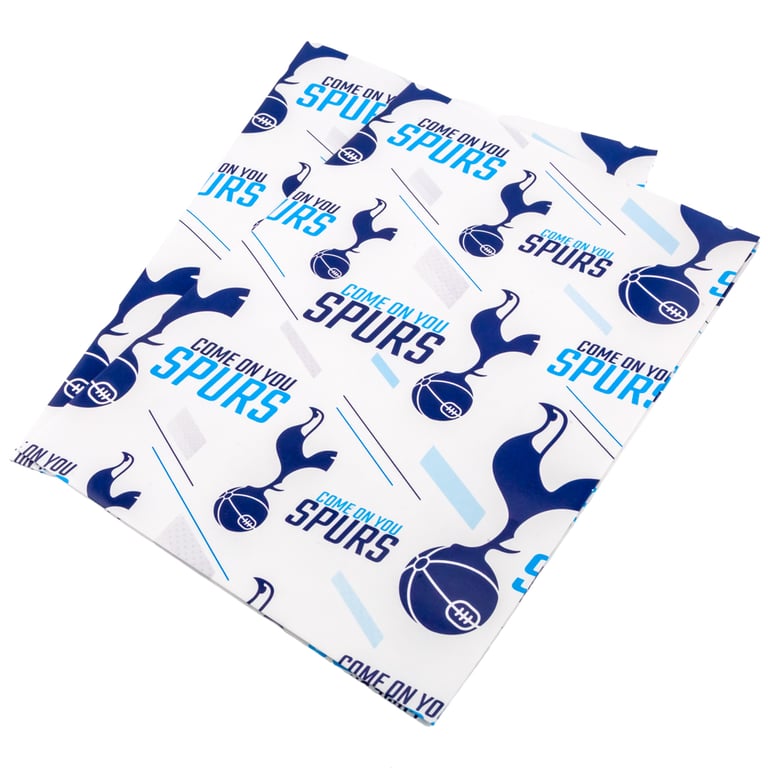 Tottenham Hotspur FC Gift Wrap - Crested Team Design, 2 Sheets & Tags Included