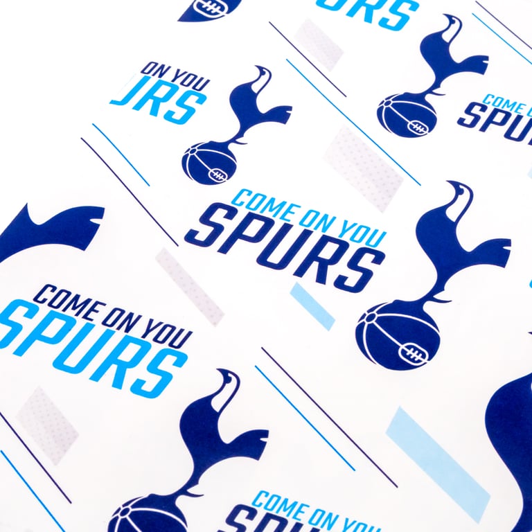 Tottenham Hotspur FC Gift Wrap - Crested Team Design, 2 Sheets & Tags Included