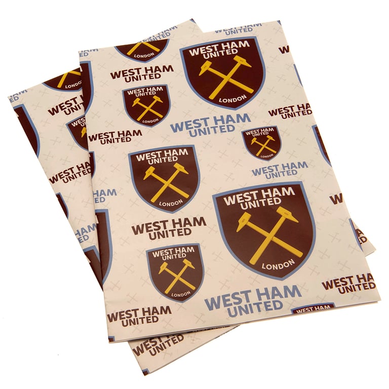 West Ham United FC Gift Wrap - Vibrant Crest Designs & Matching Tags