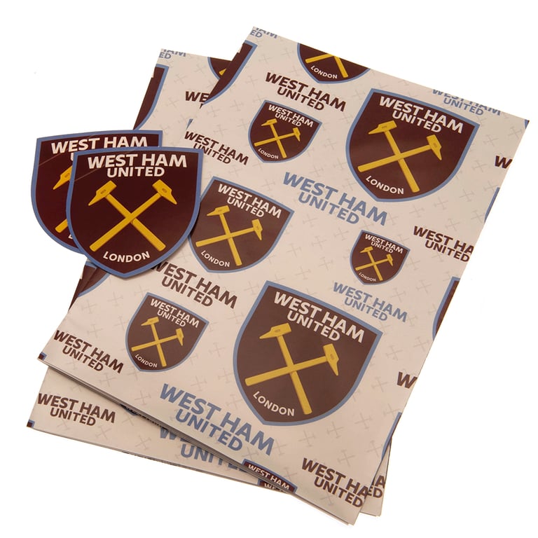 West Ham United FC Gift Wrap - Vibrant Crest Designs & Matching Tags