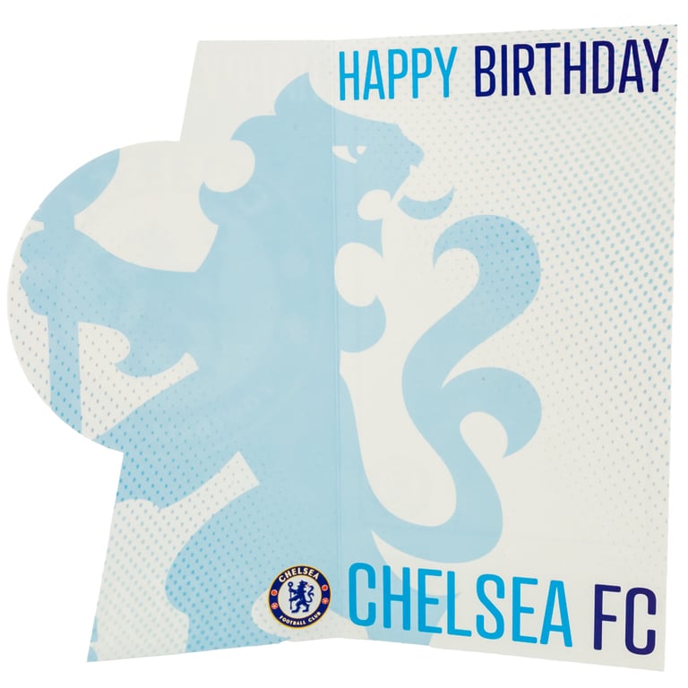 Chelsea FC Crest Birthday Card - Colourful Fold Out Card with Personalised Message