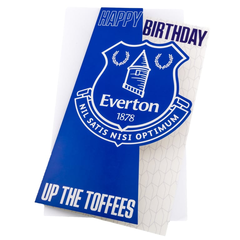 Everton FC Crest Birthday Card - Colourful Gloss Finish, Happy Birthday Greeting