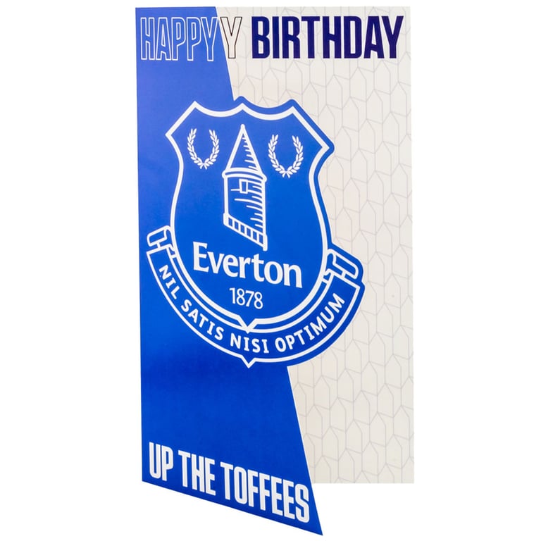 Everton FC Crest Birthday Card - Colourful Gloss Finish, Happy Birthday Greeting