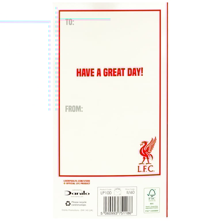 Liverpool FC Crest Fold Out Birthday Card Gift