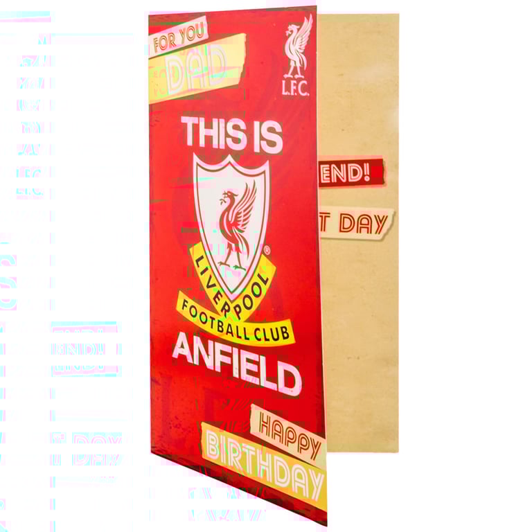 Liverpool FC Dad Birthday Card - Unique Liverbird Crest Design and Personalised Message